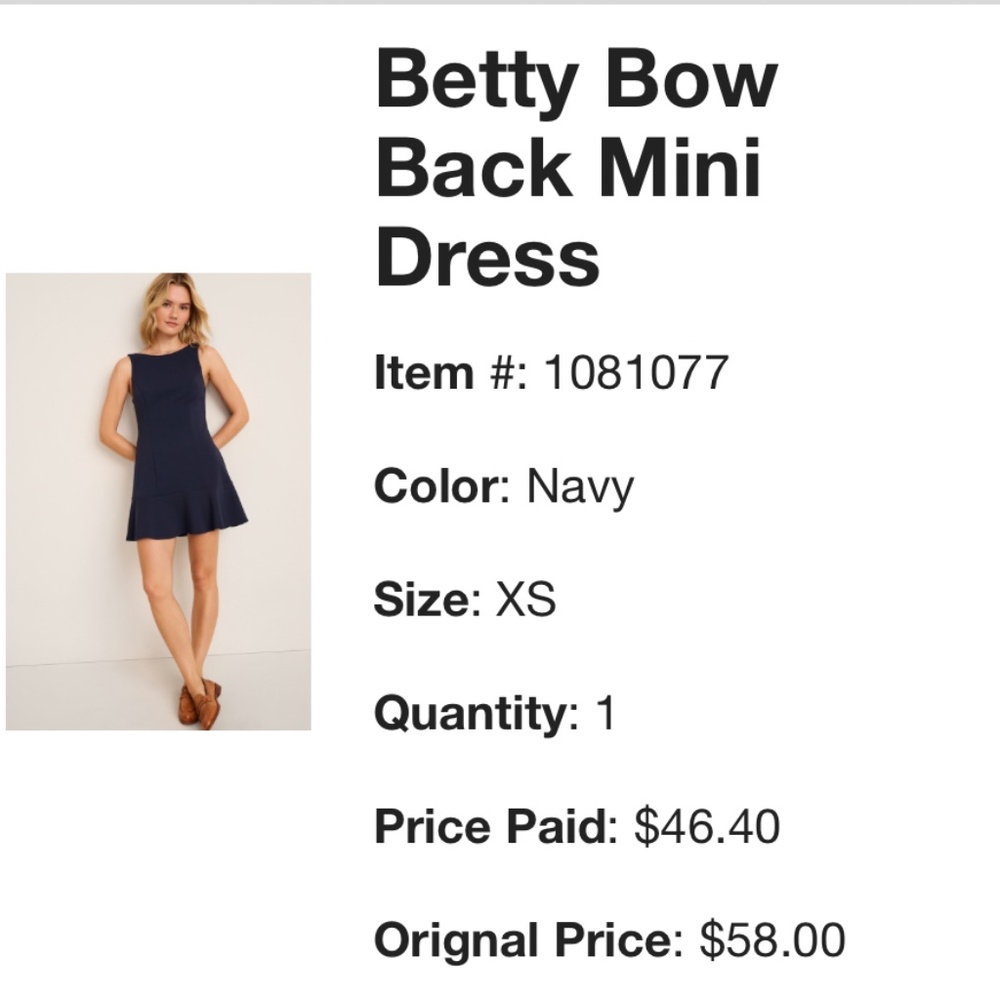 Bow Back Mini dress